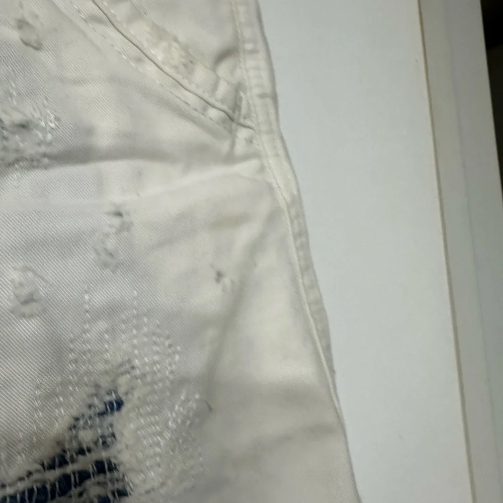 True Religion Off-White Denim Shorts